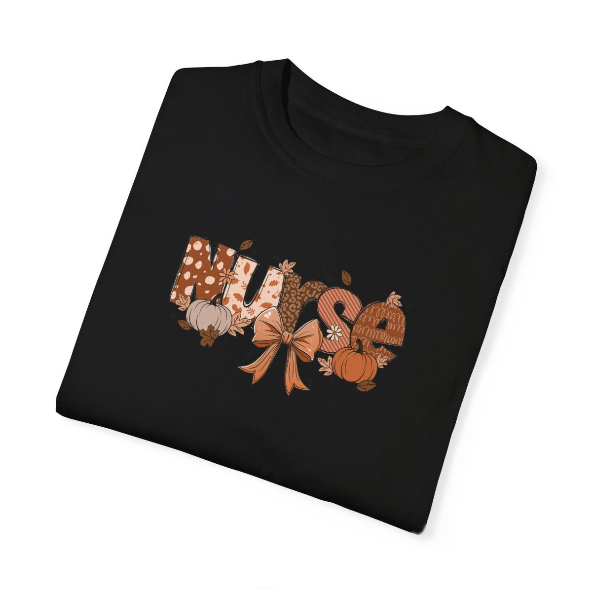 Fall Nurse with Bow Short Sleeve Tee