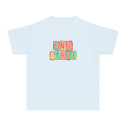 2nd Grade Neon Blocks Youth Short Sleeve Tee