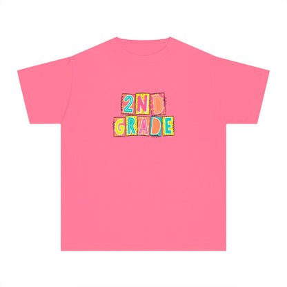 2nd Grade Neon Blocks Youth Short Sleeve Tee