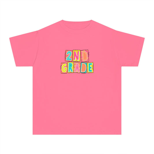 2nd Grade Neon Blocks Youth Short Sleeve Tee