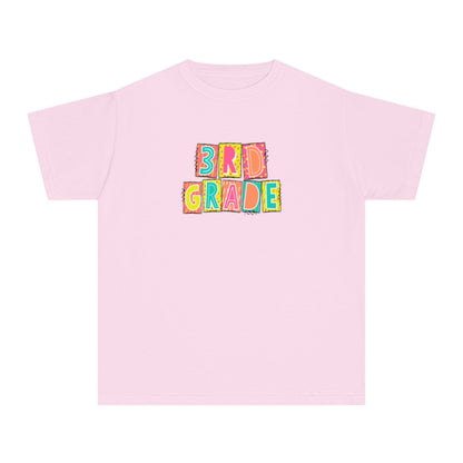 3rd Grade Neon Blocks Youth Short Sleeve Tee