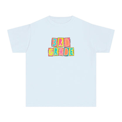 3rd Grade Neon Blocks Youth Short Sleeve Tee
