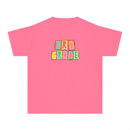 3rd Grade Neon Blocks Youth Short Sleeve Tee