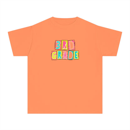 3rd Grade Neon Blocks Youth Short Sleeve Tee