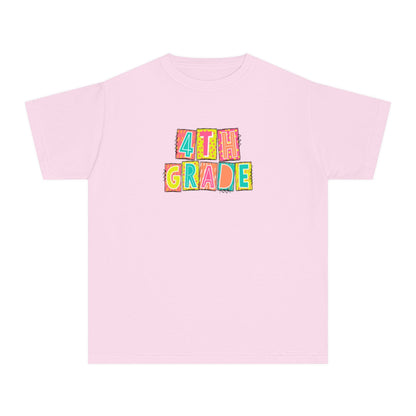 4th Grade Neon Blocks Youth Short Sleeve Tee