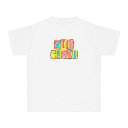 4th Grade Neon Blocks Youth Short Sleeve Tee