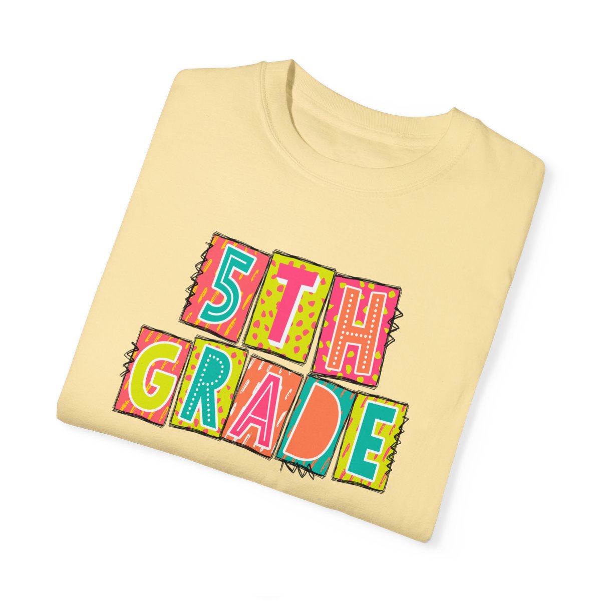 5th Grade Neon Blocks Short Sleeve Tee