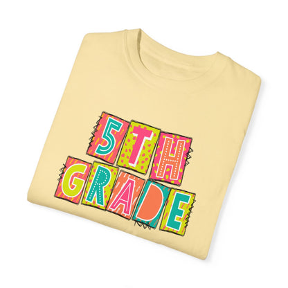 5th Grade Neon Blocks Short Sleeve Tee