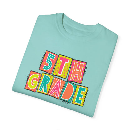 5th Grade Neon Blocks Short Sleeve Tee
