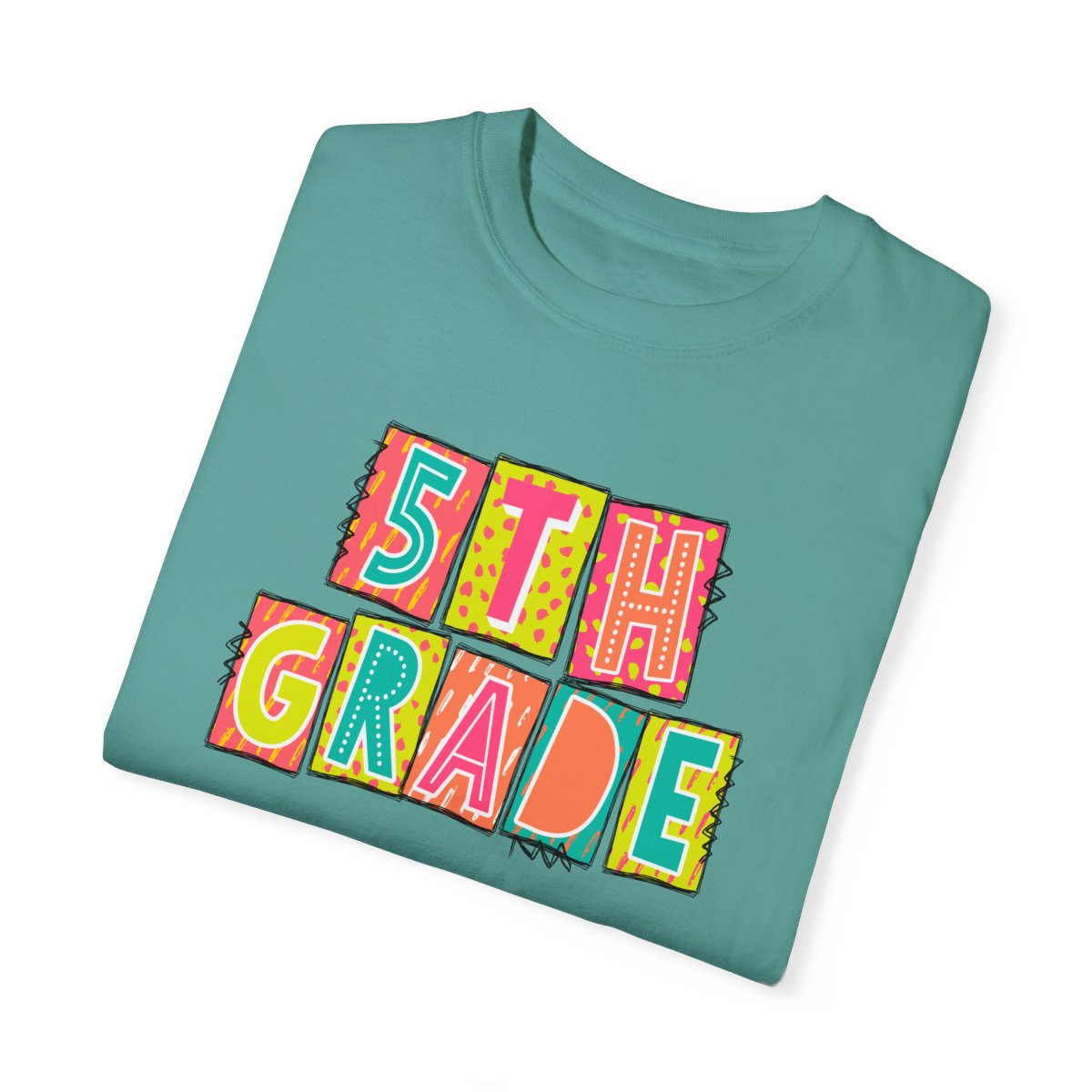 5th Grade Neon Blocks Short Sleeve Tee