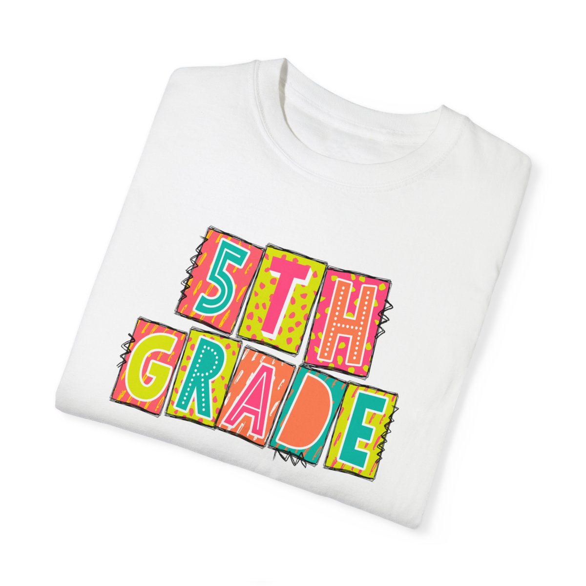 5th Grade Neon Blocks Short Sleeve Tee