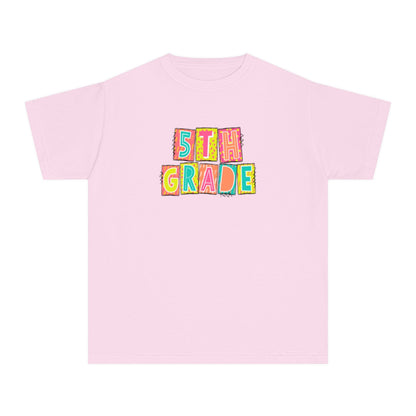 5th Grade Neon Blocks Youth Short Sleeve Tee
