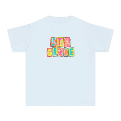 5th Grade Neon Blocks Youth Short Sleeve Tee