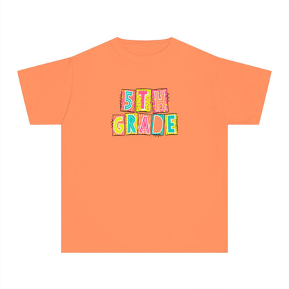 5th Grade Neon Blocks Youth Short Sleeve Tee