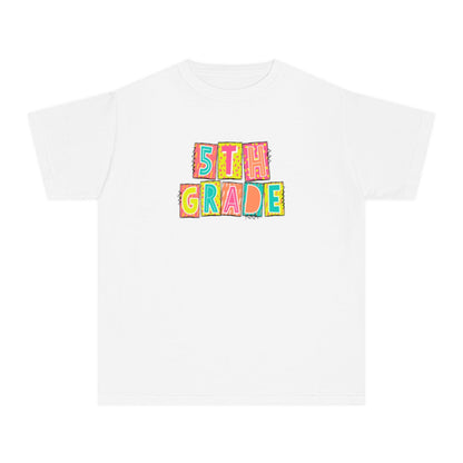 5th Grade Neon Blocks Youth Short Sleeve Tee