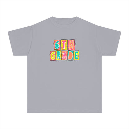 6th Grade Neon Blocks Youth Short Sleeve Tee