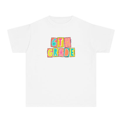 6th Grade Neon Blocks Youth Short Sleeve Tee