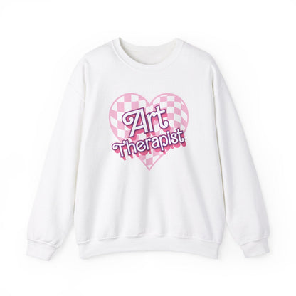 Art Therapist Checkered Heart Long Sleeve Sweatshirt