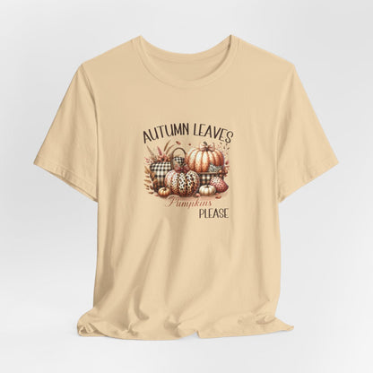 Autumn Leaves Pumpkins Please Short Sleeve Tee