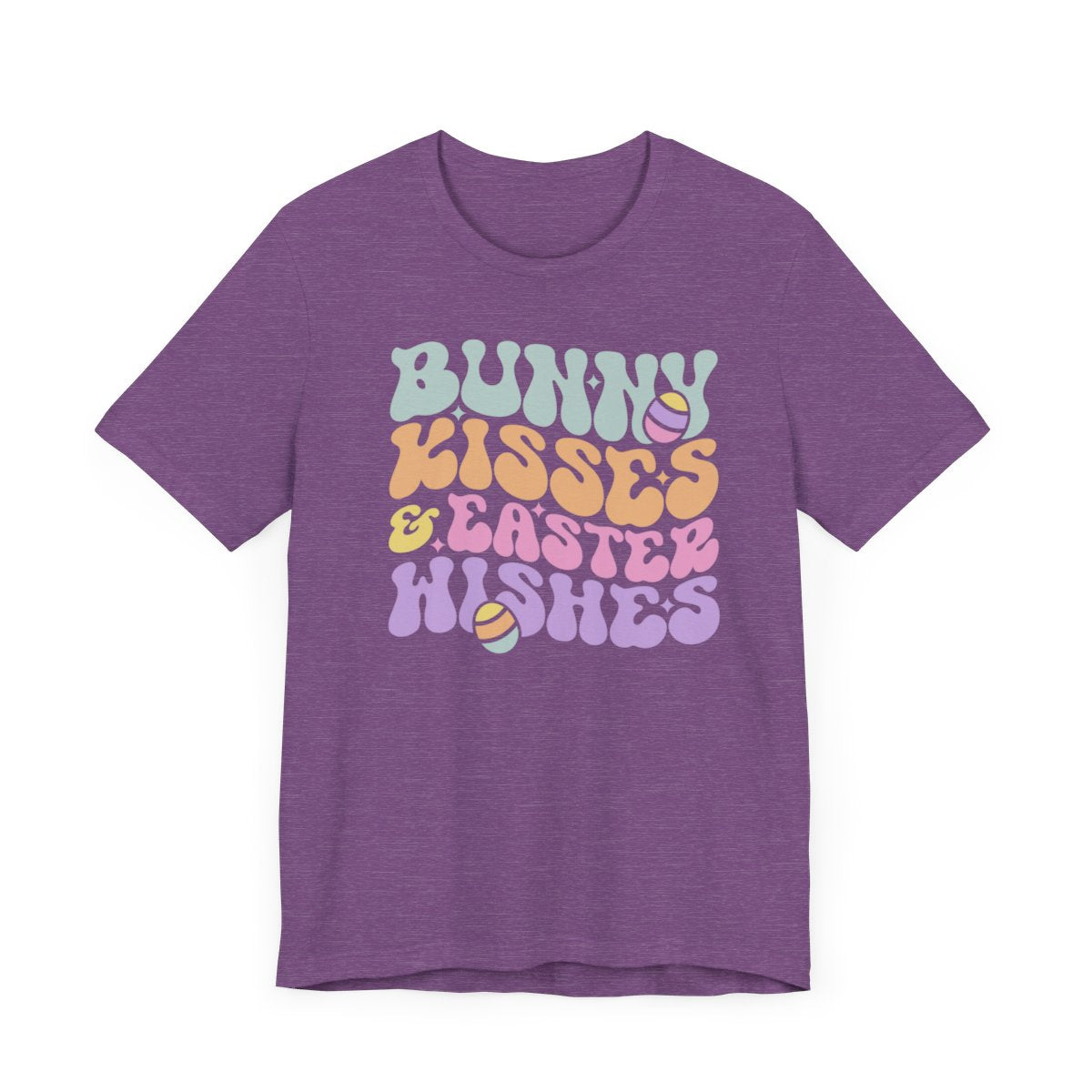 Bunny Kisses Easter Wishes Retro Short Sleeve Tee