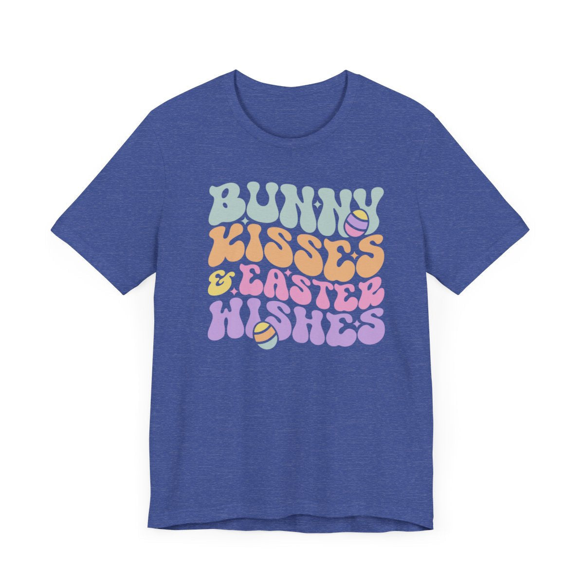 Bunny Kisses Easter Wishes Retro Short Sleeve Tee