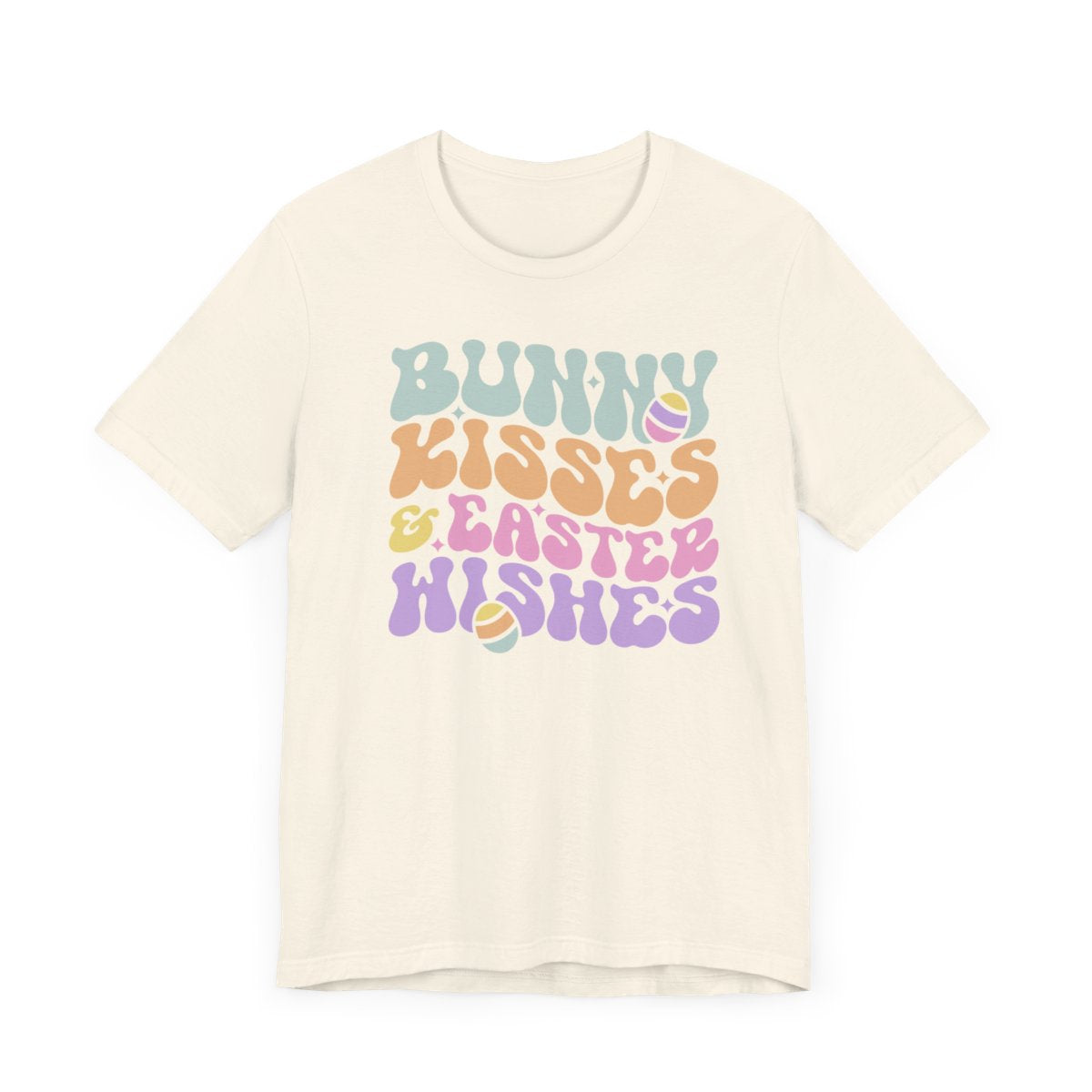 Bunny Kisses Easter Wishes Retro Short Sleeve Tee