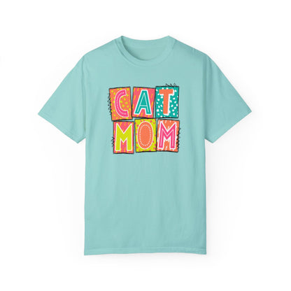 Cat Mom Neon Blocks Short Sleeve Tee