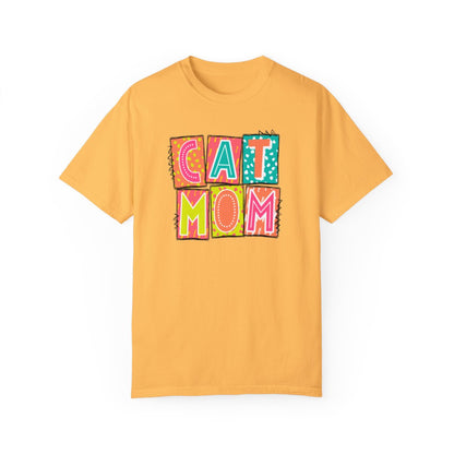 Cat Mom Neon Blocks Short Sleeve Tee