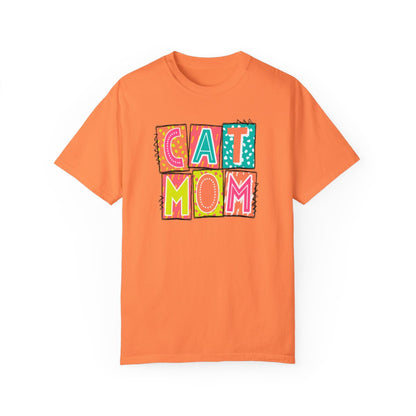 Cat Mom Neon Blocks Short Sleeve Tee