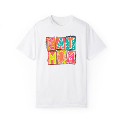 Cat Mom Neon Blocks Short Sleeve Tee