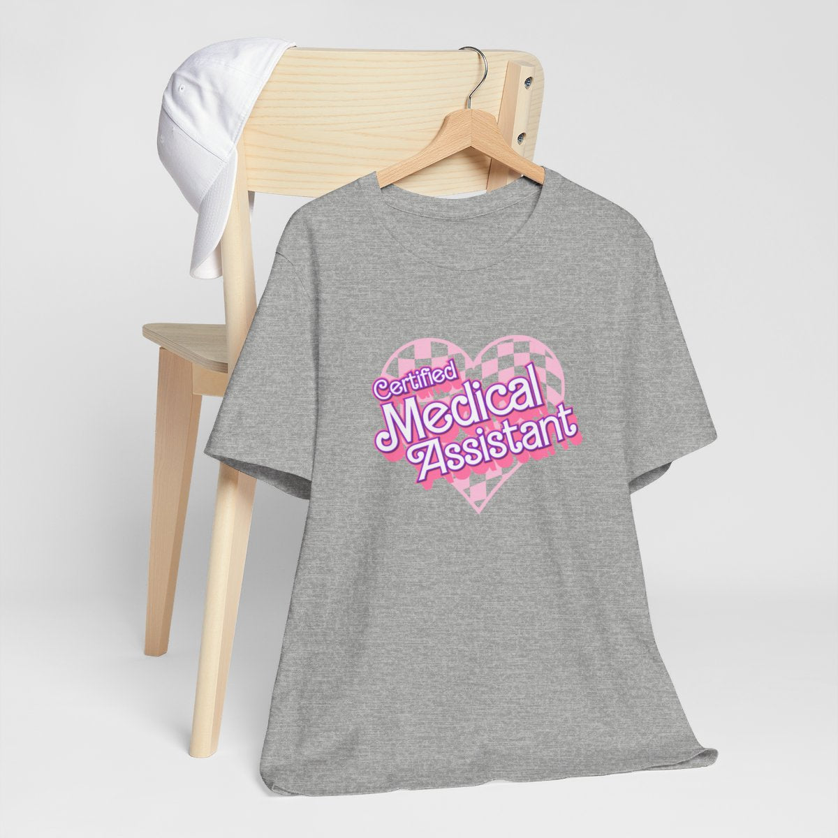 Certified Medical Assistant Checkered Heart Short Sleeve Tee