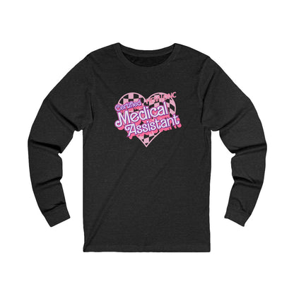 Certified Hem/Onc Medical Assistant Checkered Heart Long Sleeve Tee