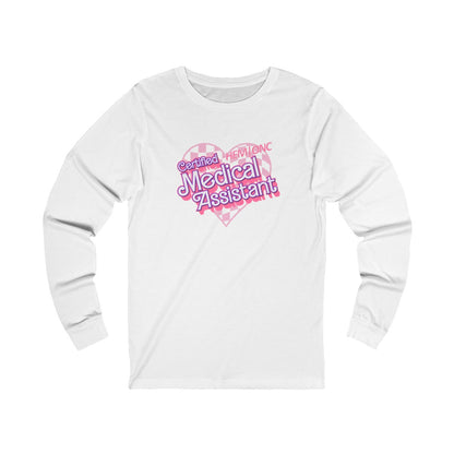 Certified Hem/Onc Medical Assistant Checkered Heart Long Sleeve Tee