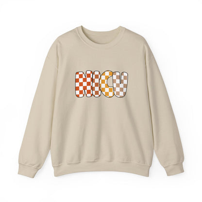 NICU Checkered Fall Long Sleeve Sweatshirt