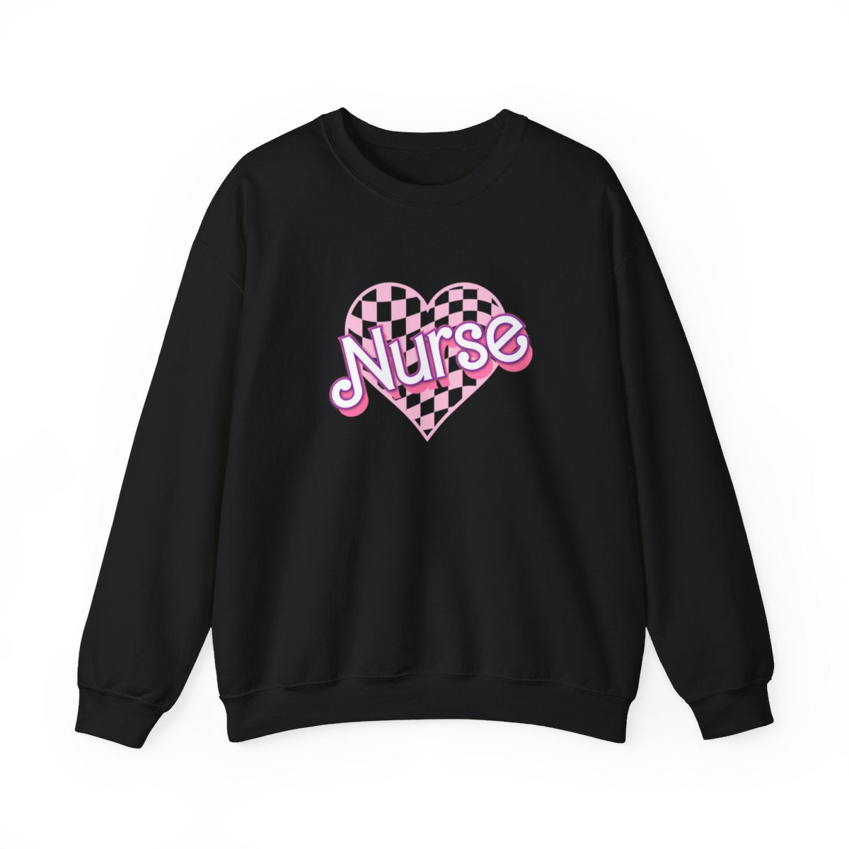 Nurse Checkered Heart Long Sleeve Sweatshirt