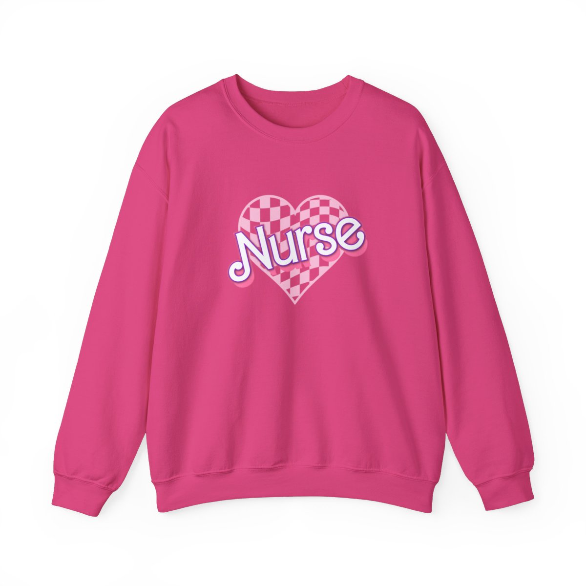 Nurse Checkered Heart Long Sleeve Sweatshirt