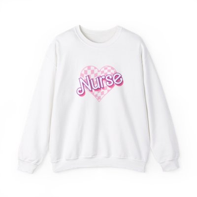 Nurse Checkered Heart Long Sleeve Sweatshirt