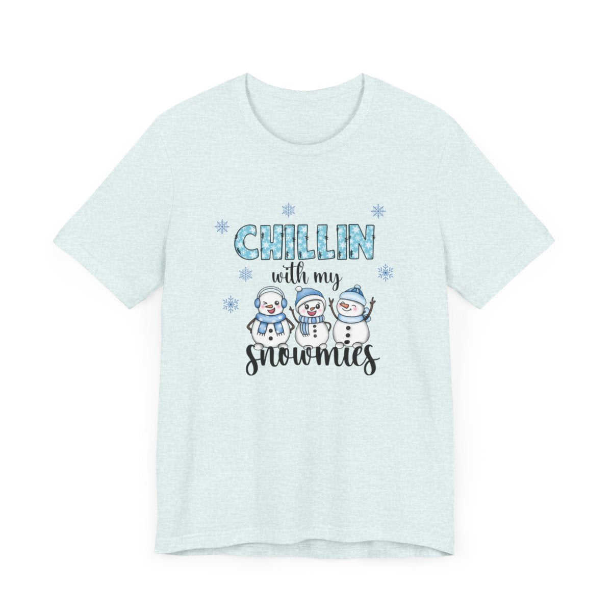 Chillin With My Snowmies Blue Short Sleeve Tee