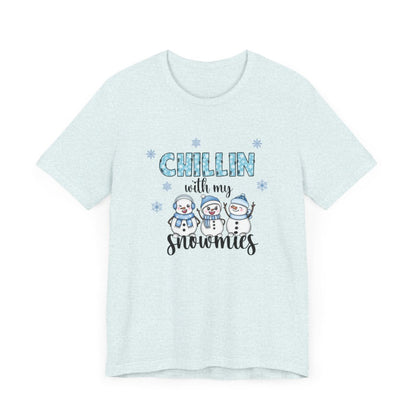 Chillin With My Snowmies Blue Short Sleeve Tee