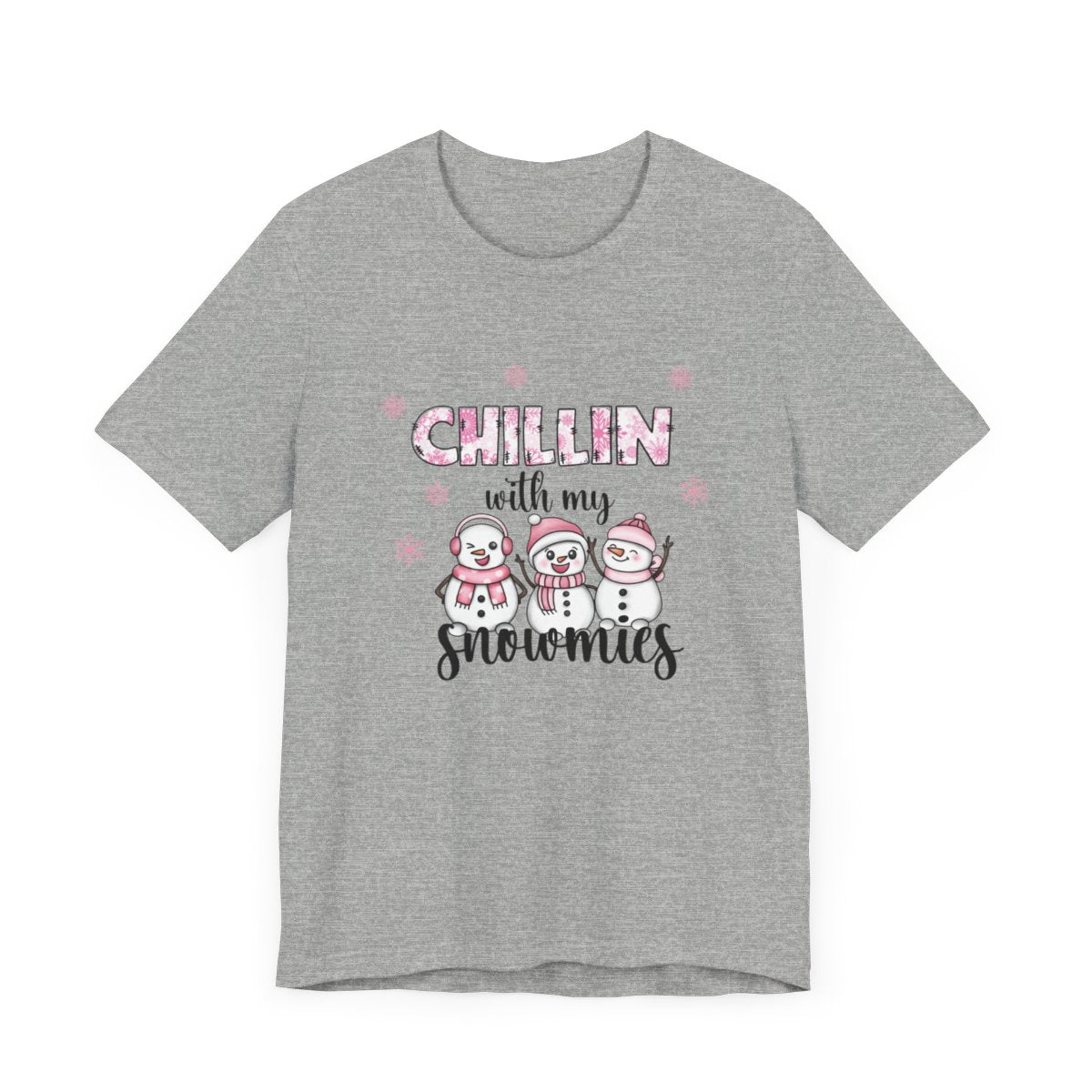 Chillin With My Snowmies Pink Short Sleeve Tee