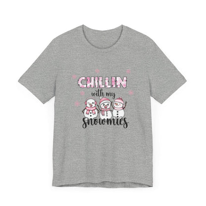 Chillin With My Snowmies Pink Short Sleeve Tee