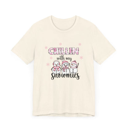 Chillin With My Snowmies Pink Short Sleeve Tee