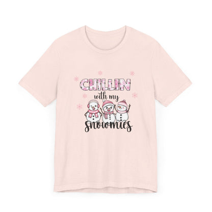 Chillin With My Snowmies Pink Short Sleeve Tee