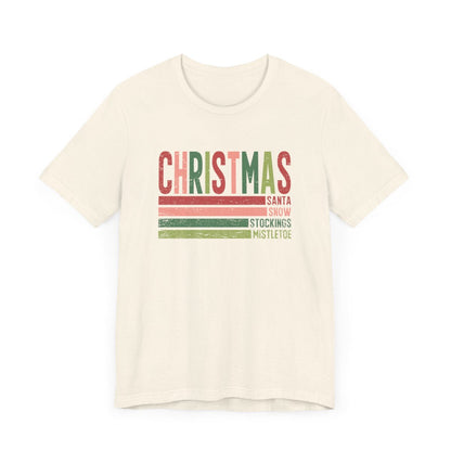 Christmas Lines Distressed Short Sleeve Tee