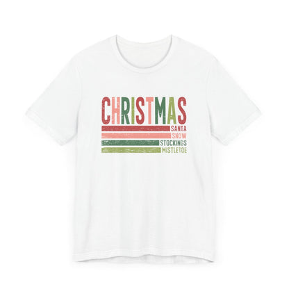 Christmas Lines Distressed Short Sleeve Tee