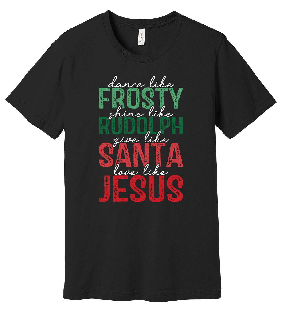 Frosty Rudolph Santa Jesus Short Sleeve Tee