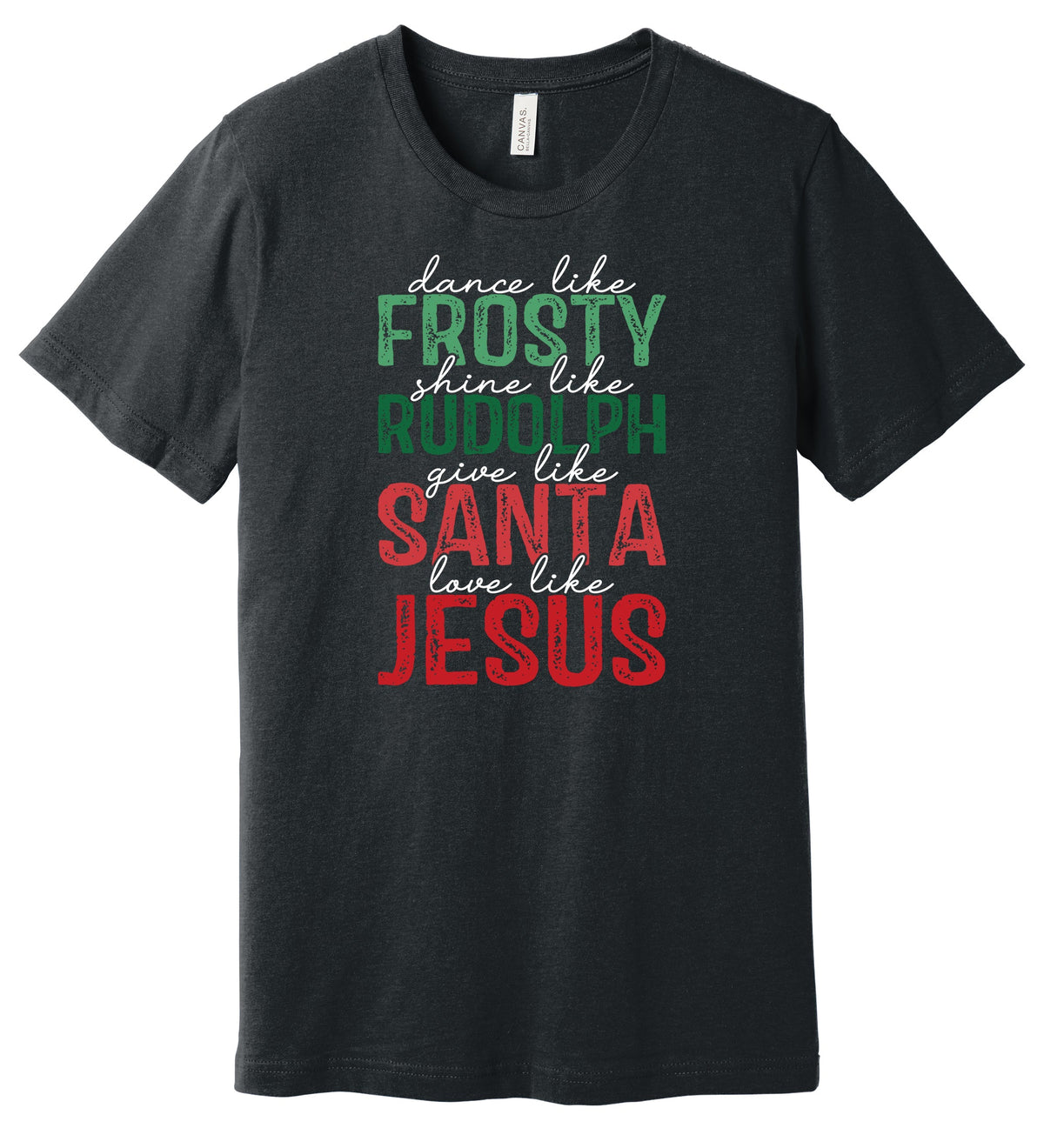 Frosty Rudolph Santa Jesus Short Sleeve Tee