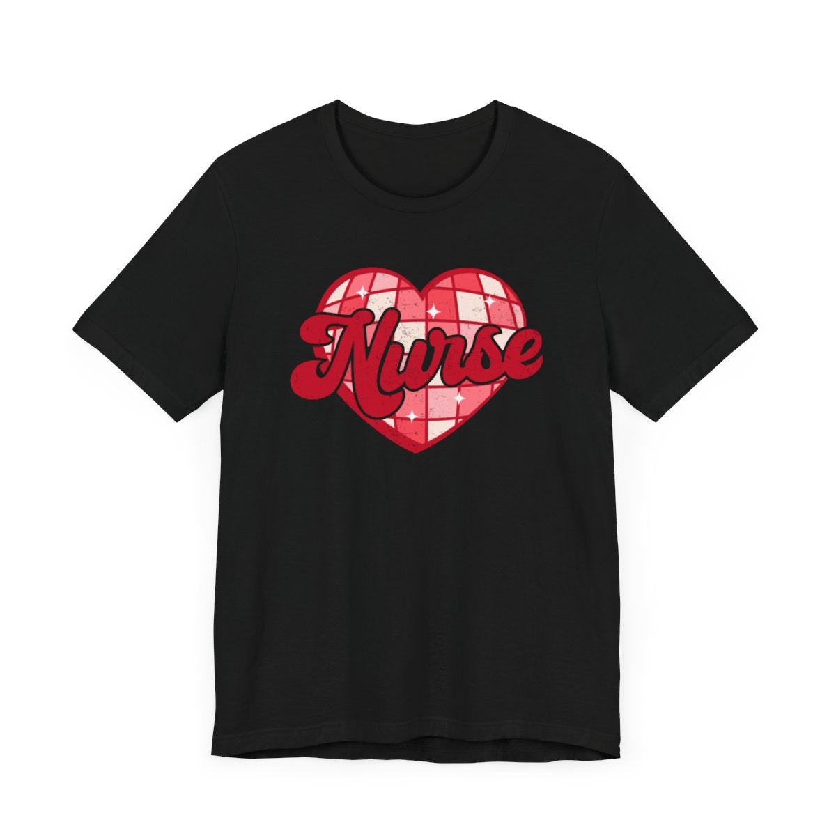 Disco Heart Nurse Distressed Short Sleeve Tee