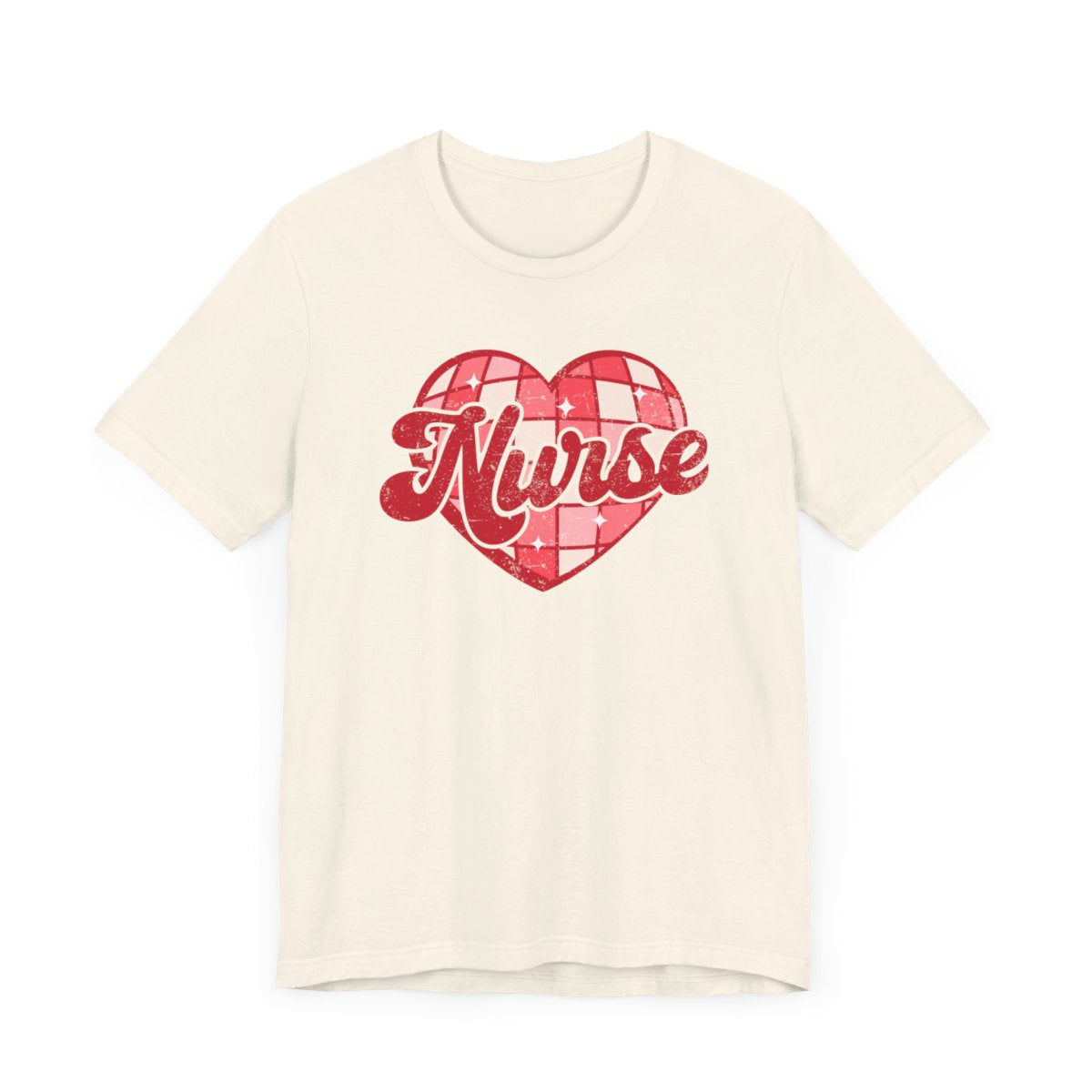 Disco Heart Nurse Distressed Short Sleeve Tee