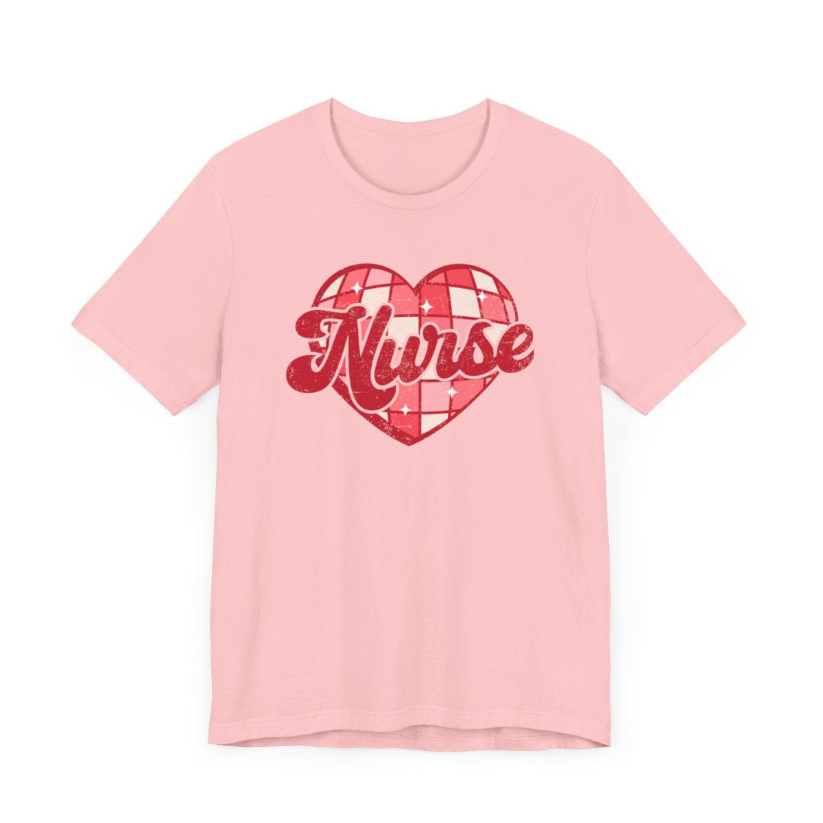 Disco Heart Nurse Distressed Short Sleeve Tee